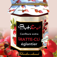 Confiture Extra Baie d'églantier, 55% de fruits, pot de 375g