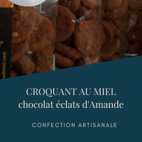 Croquants au Miel chocolat et Amandes, sachet de 200g